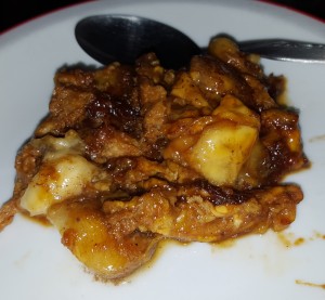 This dessert is the closest I have ever been to God. Caramelized bananas and walnuts.